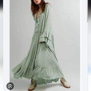 Free People NWT Sweet Darlin Minted Jane Green Maxi Dress